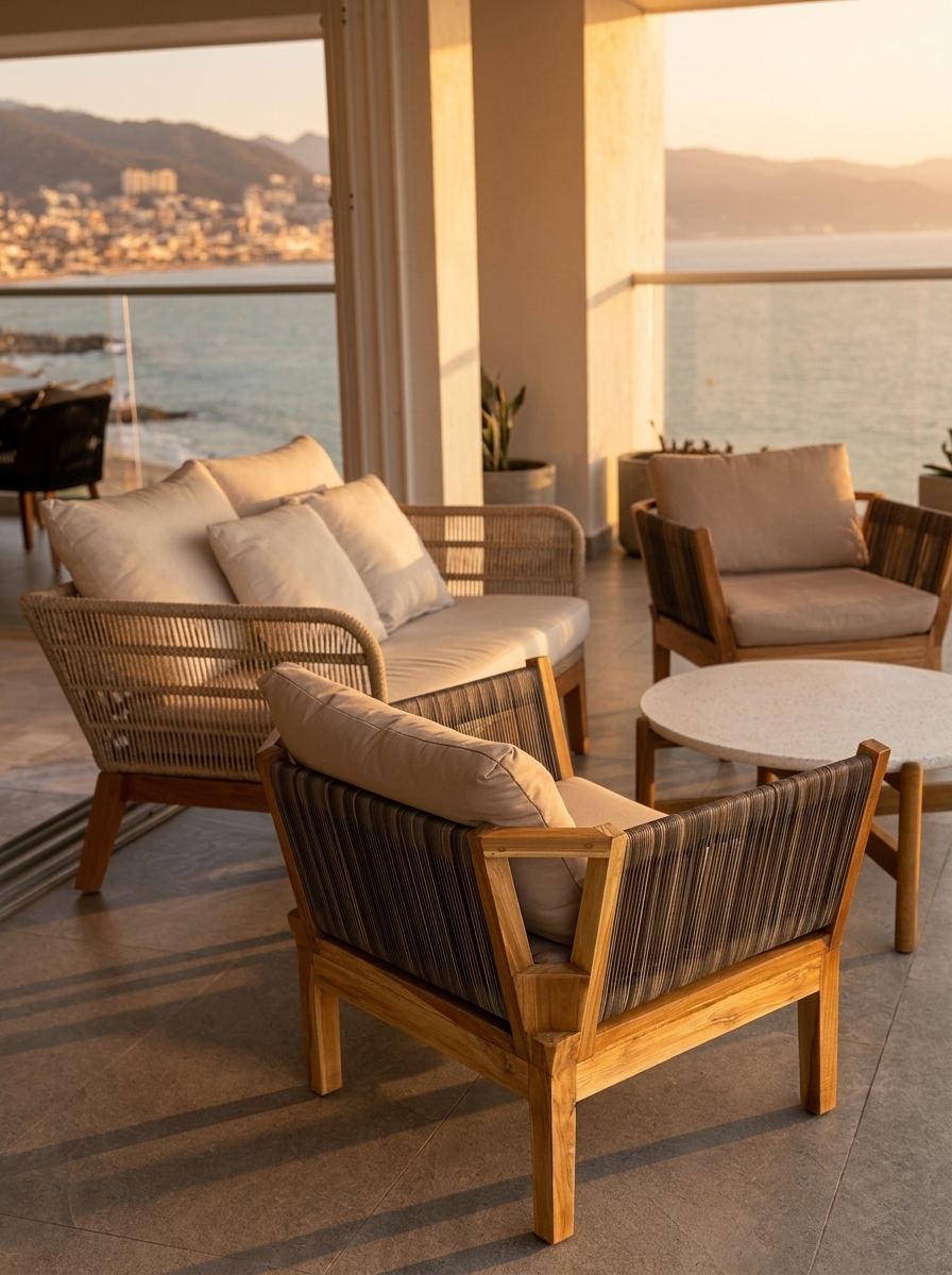 Terraza — área de estar exterior, hora dorada — Harbor 401