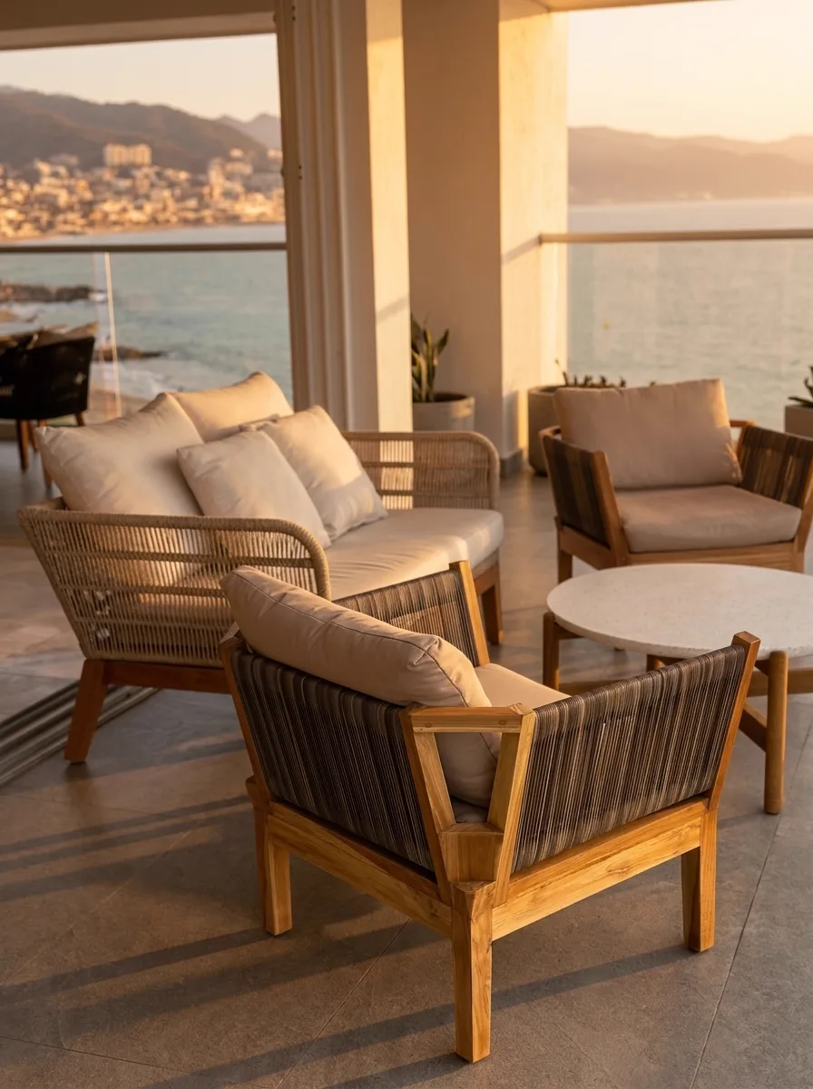 Terraza — área de estar exterior, hora dorada — Harbor 401