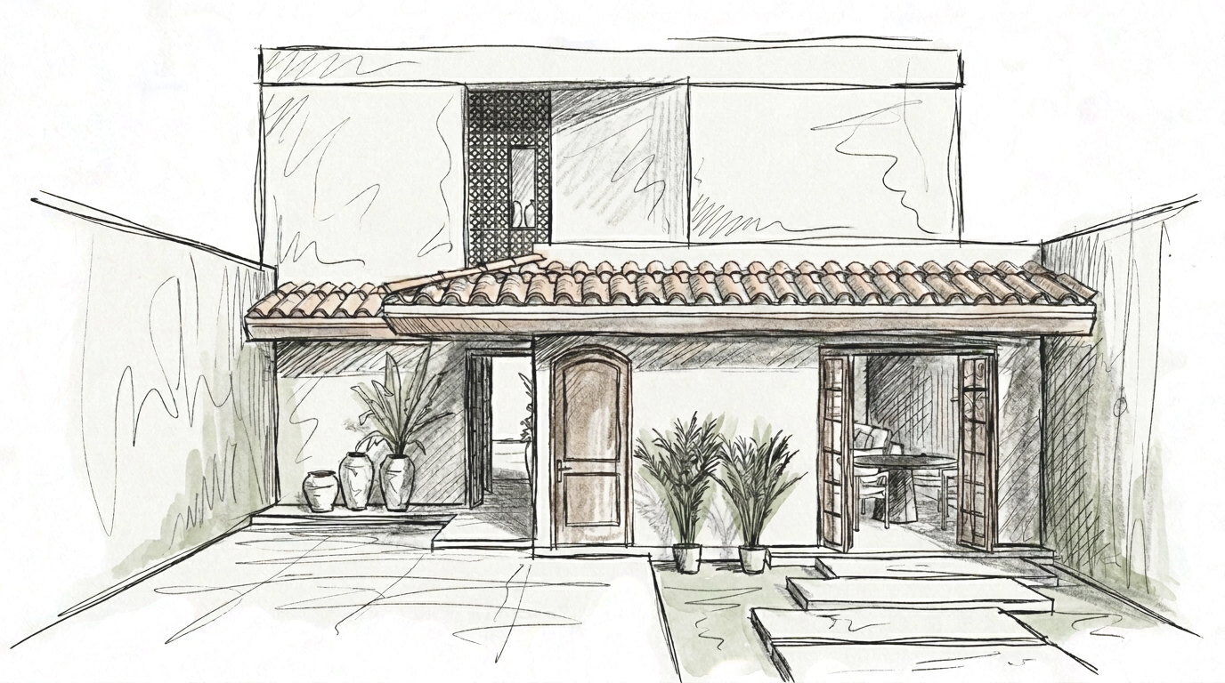Boceto fachada principal