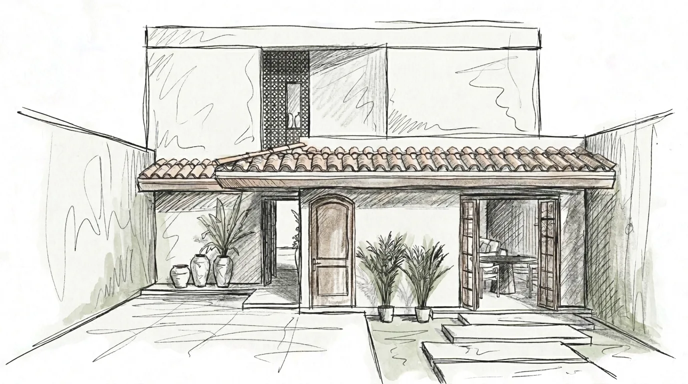 Boceto fachada principal